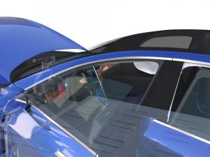 tesla model s 2016 blue with interior and chassis 3D Model