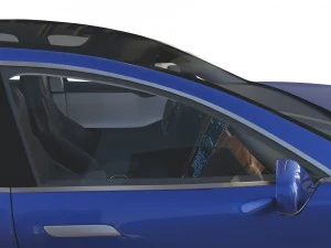 tesla model s 2016 blue with interior and chassis 3D Model