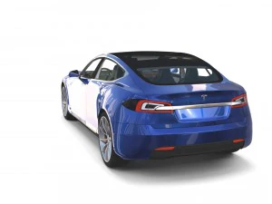 tesla model s 2016 blue with interior and chassis 3D Model