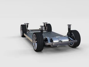 tesla model s 2016 blue with interior and chassis 3D Model