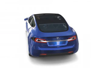 tesla model s 2016 blue with interior and chassis 3D Model