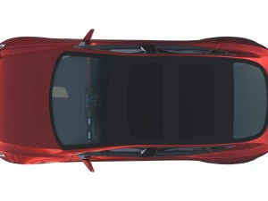 tesla model s 2016 red with interior 3D Model