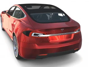 tesla model s 2016 red with interior 3D Model