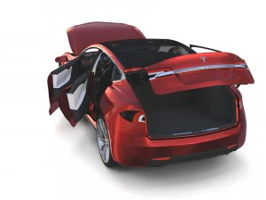 tesla model s 2016 red with interior 3D Model
