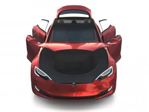 tesla model s 2016 red with interior 3D Model