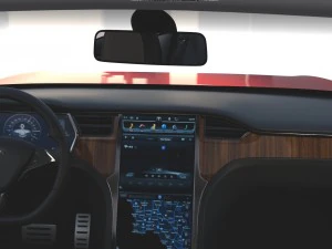 tesla model s 2016 red with interior 3D Model