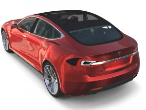 tesla model s 2016 red with interior 3D Model