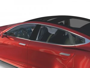 tesla model s 2016 red with interior 3D Model
