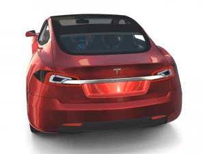tesla model s 2016 red with interior 3D Model