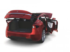 tesla model s 2016 red with interior 3D Model