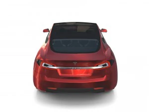 tesla model s 2016 red with interior 3D Model