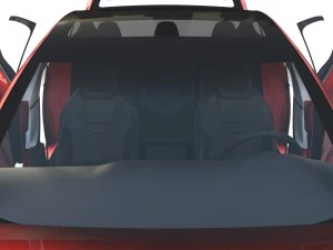 tesla model s 2016 red with interior 3D Model