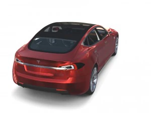 tesla model s 2016 red with interior 3D Model