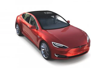 tesla model s 2016 red with interior 3D Model