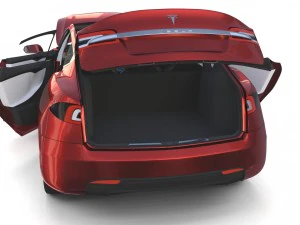 tesla model s 2016 red with interior 3D Model