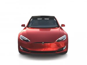 tesla model s 2016 red with interior 3D Model