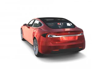 tesla model s 2016 red with interior 3D Model