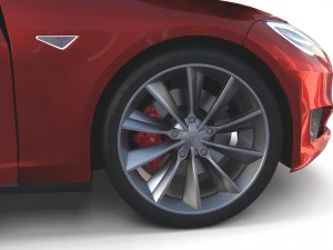tesla model s 2016 red with interior 3D Model