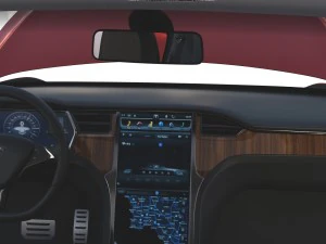 tesla model s 2016 red with interior 3D Model
