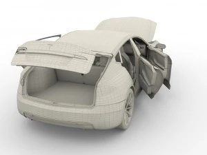 tesla model s 2016 red with interior 3D Model