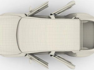 tesla model s 2016 red with interior 3D Model