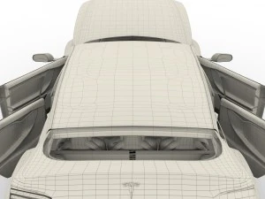 tesla model s 2016 red with interior 3D Model