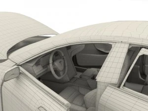 tesla model s 2016 red with interior 3D Model