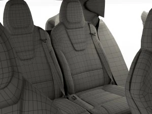 tesla model s 2016 red with interior 3D Model