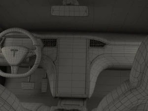 tesla model s 2016 red with interior 3D Model