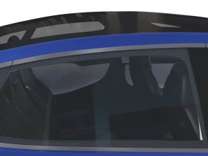 tesla model s 2016 blue with interior 3D Model