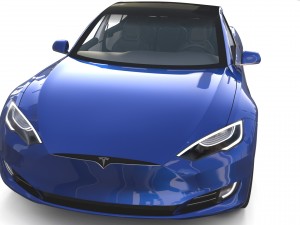 tesla model s 2016 blue with interior Modèle 3D