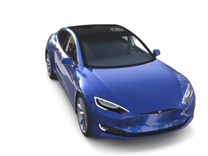 tesla model s 2016 blue with interior Modèle 3D