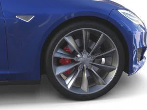 tesla model s 2016 blue with interior 3D Model