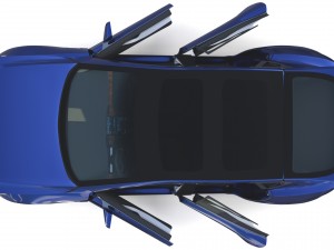 tesla model s 2016 blue with interior Modèle 3D