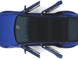 tesla model s 2016 blue with interior 3D Model