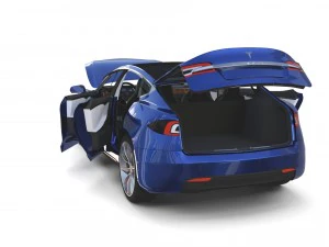 tesla model s 2016 blue with interior 3D Model