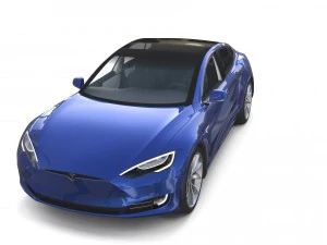 tesla model s 2016 blue with interior 3D Model