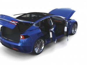 tesla model s 2016 blue with interior Modèle 3D