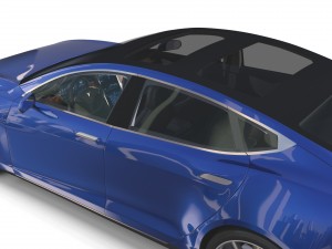 tesla model s 2016 blue with interior Modèle 3D