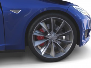 tesla model s 2016 blue with interior Modèle 3D
