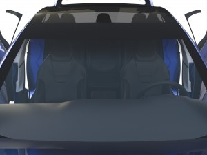 tesla model s 2016 blue with interior Modèle 3D