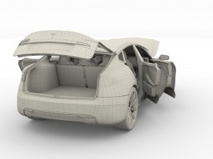 tesla model s 2016 blue with interior Modèle 3D
