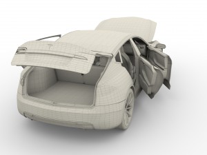 tesla model s 2016 blue with interior Modèle 3D