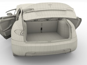 tesla model s 2016 blue with interior Modèle 3D