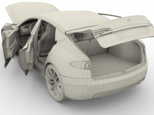 tesla model s 2016 blue with interior Modèle 3D