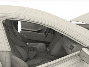 tesla model s 2016 blue with interior Modèle 3D
