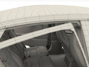 tesla model s 2016 blue with interior Modèle 3D