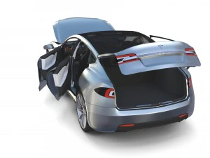 tesla model s 2016 perak dengan interior Model 3D