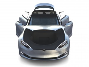 tesla model s 2016 silver with interior 3D Model