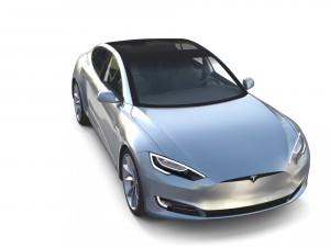 tesla model s 2016 silver with interior 3D Model